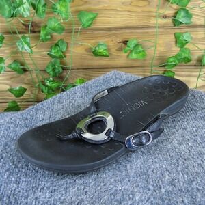 Vionic Women Karina Flip Flop Black Leather Sz 8 Medium  Used 2025